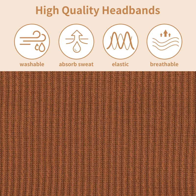 Exacoo 8 Packs Knitted Thick Headbands for Women Fashion Wide Hairbands Non Slip Boho Head Bands Workout Outdoor Yoga Sports Hair band Hair Accessories - Image 3